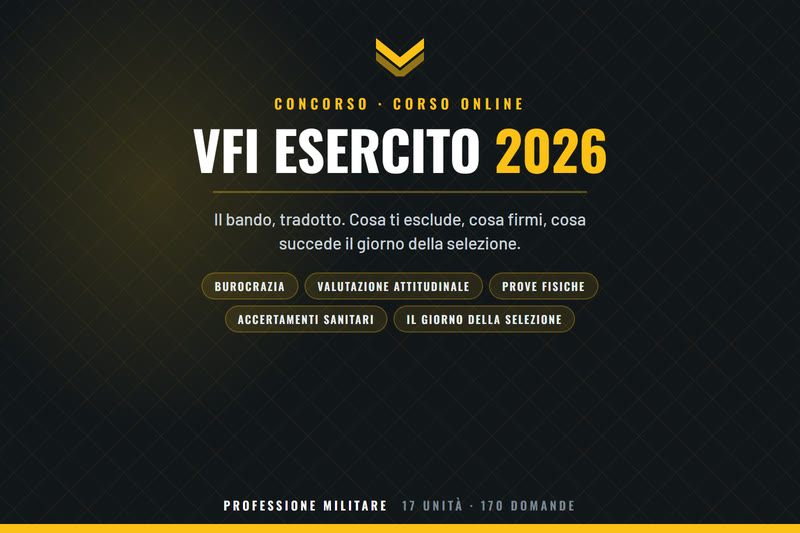 Concorso VFI Esercito 2026